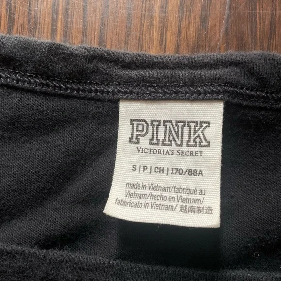 PINK Victoria's Secret Black Cutout Long Sleeve Tee - Picture 5 of 6
